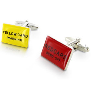 Unbranded Yellow and Red Referee Card Cufflinks