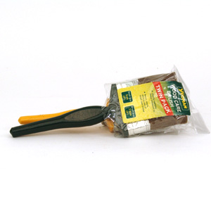 A pack of two brushes  ideal for painting fences  sheds  decking and all rough sawn timber.