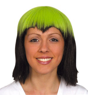 Unbranded Zena wig, black/green