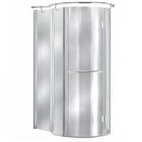 Zone P-Shaped Shower Enclosure Clear / Silver Effect 900 x 1250 mm