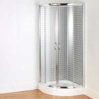 Zone Quadrant Enclosure and Tray 800 x 800mm Silver Effect/Clear/White