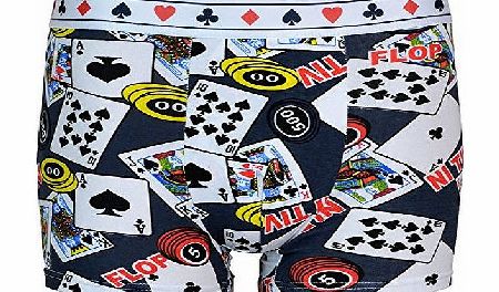Uomo Mens Uomo Designer Playing Cards Boxers Mens Sexy Novelty Fitted Boxer Shorts (Large, Black)