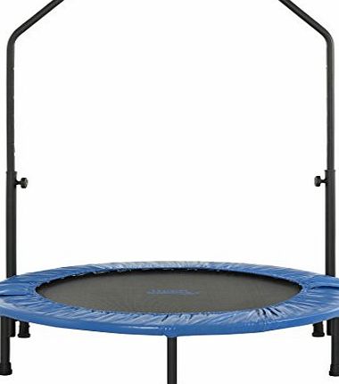 Upper Bounce Mini Foldable Rebounder Fitness Trampoline with Adjustable Handrail