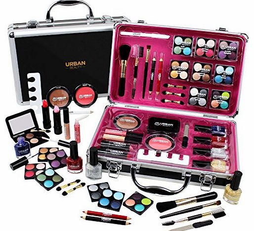 Vanity Case Cosmetic Make Up Urban Beauty Pro Box Storage Organizer Travel Train Professional 57 Piece