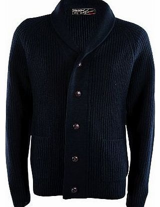 Urban Revival Mens Chunky Knit Shawl Collared Cardigan Thick Warm Winter Sweater Knitwear