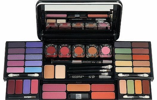 Travel Cosmetic 53 Piece Beauty Palette Train Box Make Up Gift Set Kit