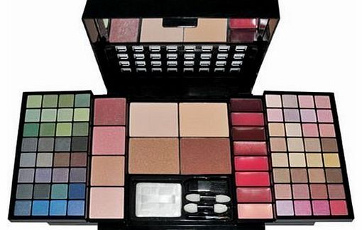 Travel Cosmetic 86 Piece Beauty Palette Train Box Make Up Gift Set Kit