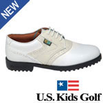 US Kids Girls Almond Saddle Golf Shoes
