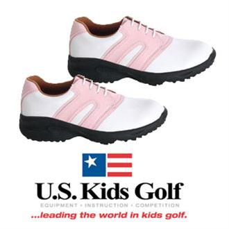US Kids Golf US Kids Girls Spiked Golf Shoes (Pink/White)