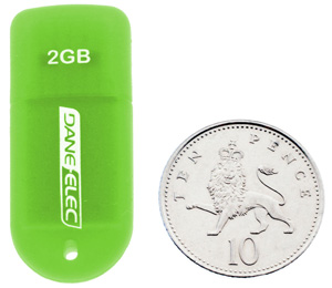 2.0 Flash / Key Drive - 2GB - Dane Elec Mini-Mate - JELLY BEAN GREEN