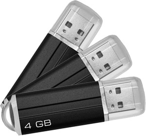 2.0 Flash / Key Drive - 4GB - Cube Memory by Dane Elec - TRIPLE VALUE PACK - #CLEARANCE