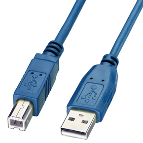 usb Cable - Type A to B  USB 2.0  Blue  2m