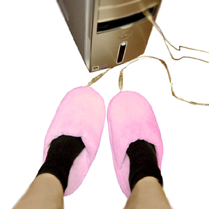 Heated Slippers - White or Pink