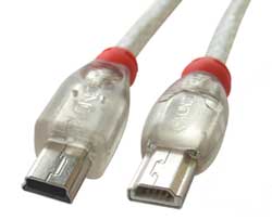 usb OTG Cable - Transparent Type Mini-A to