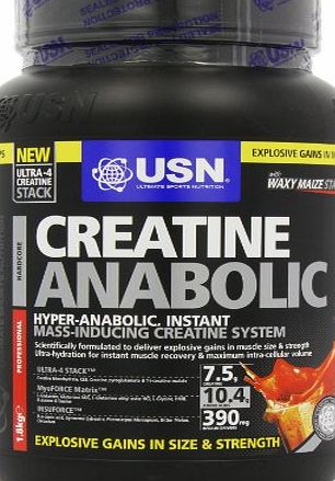 USN Creatine Anabolic Size and Strength Drink Powder, 1.8kg - Orange