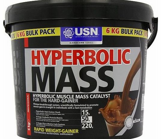 USN Hyperbolic Mass Weight and Muscle Gain Shake Powder, Chocolate - 6 kg
