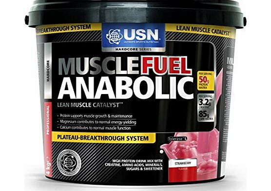 USN Muscle Fuel Anabolic Best Muscle Gain Protein Powder (Strawberry, 4000g)