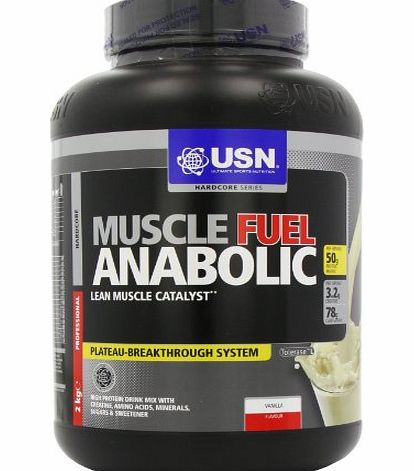 USN Muscle Fuel Anabolic Lean Muscle Gain Shake Powder, Vanilla - 2 kg