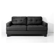 Utah leather sofa large, black