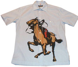 Uth Short-sleeved Horseman print shirt