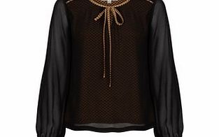Uttam Boutique Tilly black sheer layer blouse