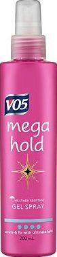 V05, 2041[^]10084348 VO5 Mega Hold Gel Spray 200ml 10084348