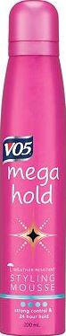 V05, 2041[^]10085628 VO5 Mega Hold Styling Mousse 200ml 10085628