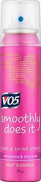 V05, 2041[^]10086239 VO5 Smoothly Does It Tame and Shine Spray 100ml