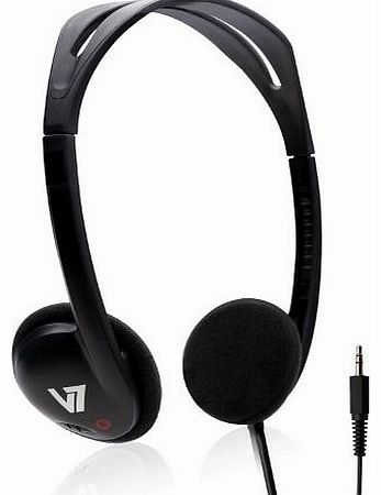 V7 lightweight stereo headphones for all audio devices with 3.5mm audio jack - 1.2M cable length