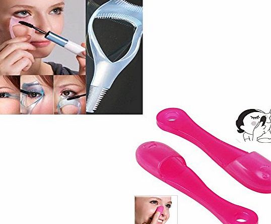 VAGA High Quality Beauty Accessories Set Kit of Blue Eyes Lashes Mascara Applicator / Application Guiding Tool With Eyelashes Comb And Pink Silicone Blackheads Facial Pores Cleaner / Face Skin Cleanser By 