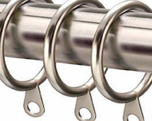 VAK METAL CURTAIN RINGS POLE ROD VOILE NET CURTAINS RINGS HANGING 40 MM X 12 (SATIN SILVER)