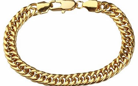 Yesfor Upscale Jewelry Charms 18K Gold Plated Unisex Crude Link Chain Bracelet