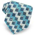Valentino Blue Geometric Woven Silk Tie