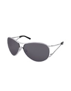 Valentino Swarovski Crystal Frame Aviator Metal Sunglasses
