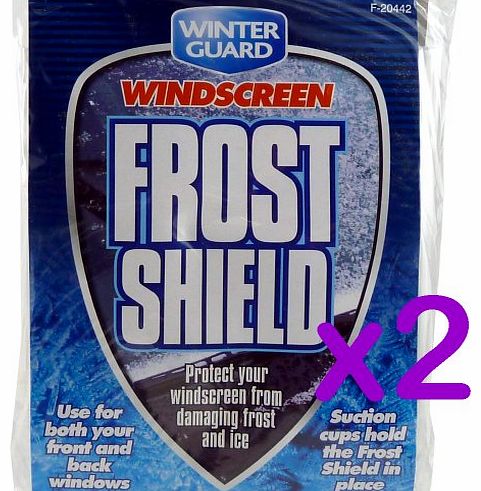 Pack of 2 - Winter Guard Windscreen Frost Shield - Size 85 cm x 185 cm