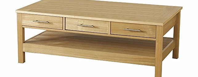 ValuFurniture Oakleigh Natural Oak 3 Drawer Coffee Table