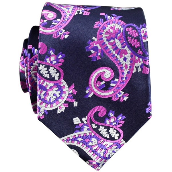 Black Decorative Paisley Silk Tie by