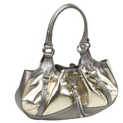 Female Santino Leather Upper Bags in Pewter and Gold, White and Black, White and Silver