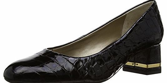 Womens Gillingham Court Shoes 2195140 Black Patent Croc 6 UK, 39 EU, Extra Wide