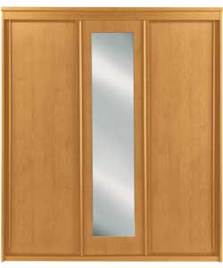 3 Sliding Door Mirrored Wardrobe - Pine