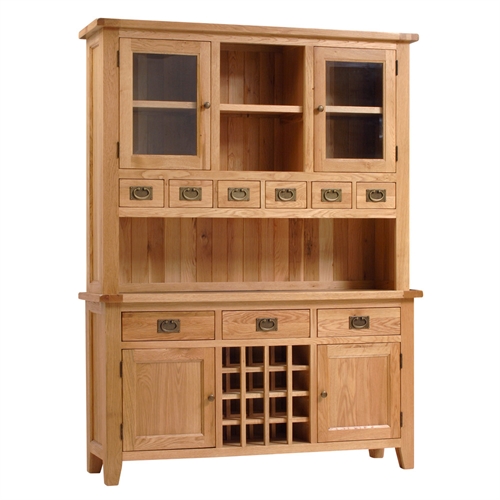 Vancouver Oak Large Dresser With Wine Rack 721.124