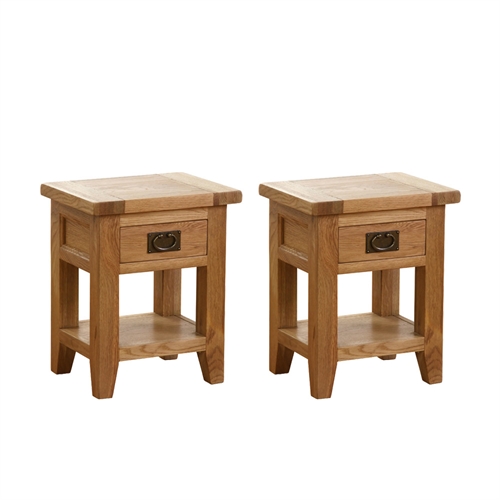 Vancouver Oak Set of 2 Small Bedside Tables