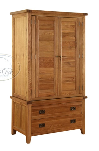 Vancouver Oak Wardrobe with 2 Drawers
