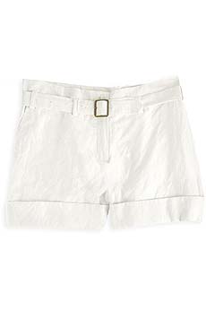 Cropped cotton cuffed shorts