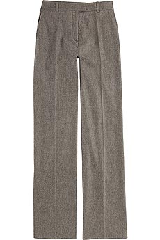 Flat fronted wool pants