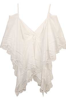 Vanessa Bruno Lace Trimmed Batwing Top