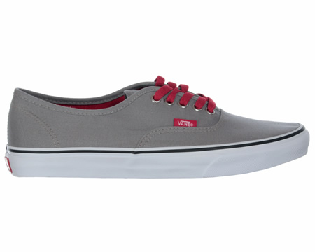 Authentic Grey & Red Canvas Trainers