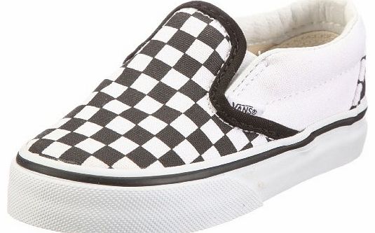 Classic Slip On Kids Shoes UK 1 Checkerboard Black True White