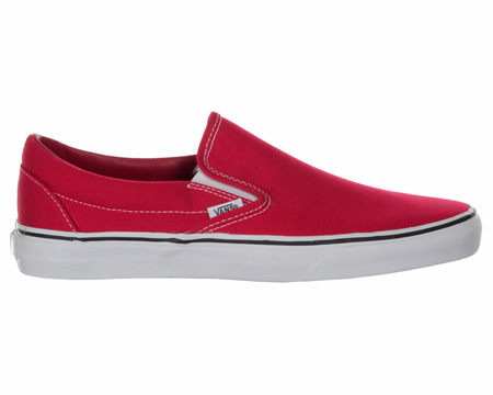Classic Slip-On Red Canvas Trainers