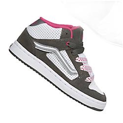vans Ladies Kaylyn Mid Skate Shoes-Grey/White/Pink